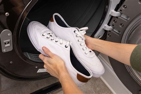 drying sneakers in the dryer.